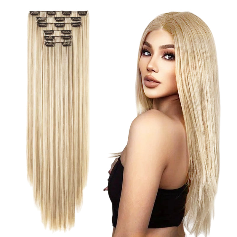 🌲Christmas clearance sale, only $9.90！ Sooooo Beautiful Silk Curly Hair Extensions, 24-inch Lace Mesh Clip Style (4 Wave Curls)