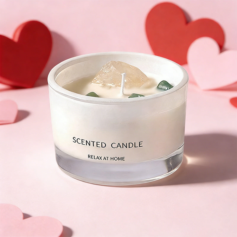 Valentine’s Limited Edition Gift Set – Crystal Scented Candle|Eye Mask & Makeup Bag