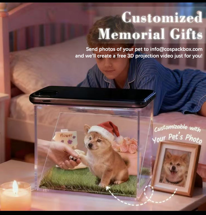 Pet Hologram Interactive Memorial Box - 3D Holographic Projector to Keep Your Pet's Memory Alive Forever