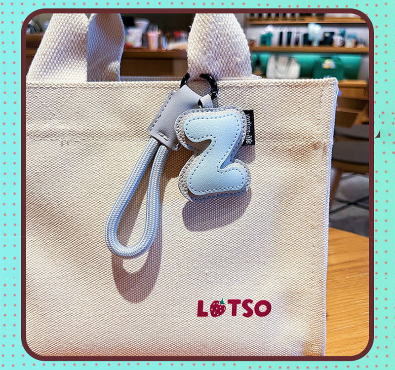 Cute PU Leather 26 Letter Keychain Pendant – Personalized Backpack Charm Gift for Girls