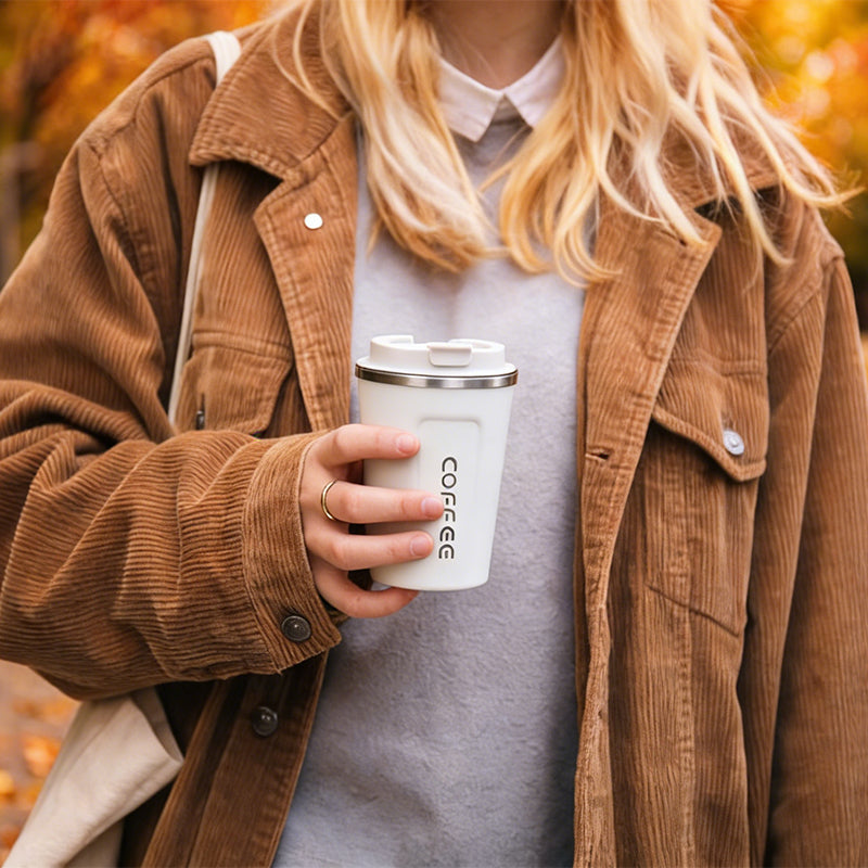 360ml Stainless Steel Coffee Mug|Leak-Proof Travel Thermos & Insulated Flask