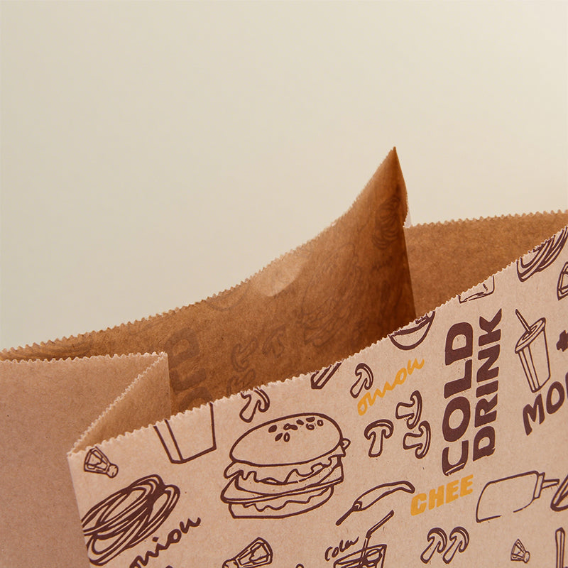 100pcs Fast Food Paper Bag | Takeaway Packaging for Food Trucks | Sinicline