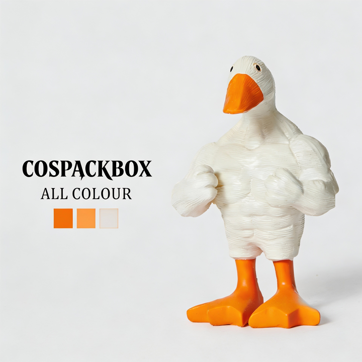 COSPACKBAG's "Bored and Working Out with a Duck" Quirky and Creative Muscular Duck Desktop Ornament - Birthday Gift
