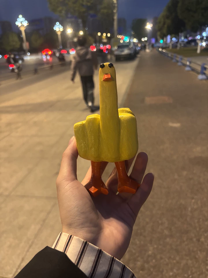 COSPACKBAG's "Duck, I've Grown the Middle Finger" Creative Resin Desktop Ornament - A Funny Gift