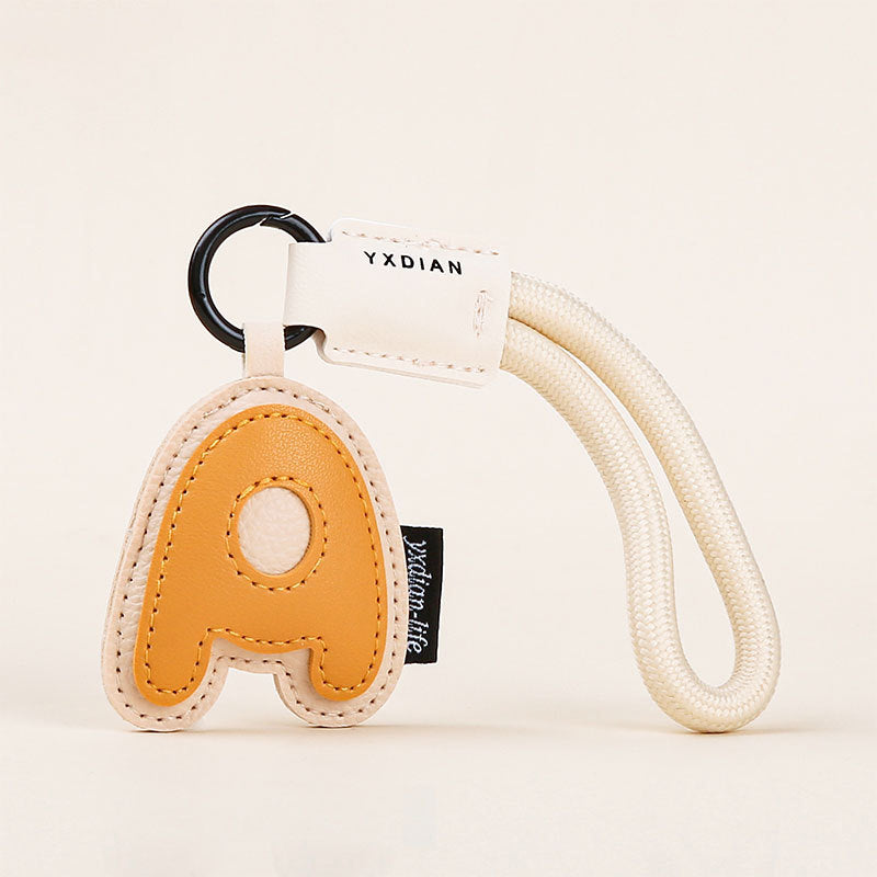 Cute PU Leather 26 Letter Keychain Pendant – Personalized Backpack Charm Gift for Girls