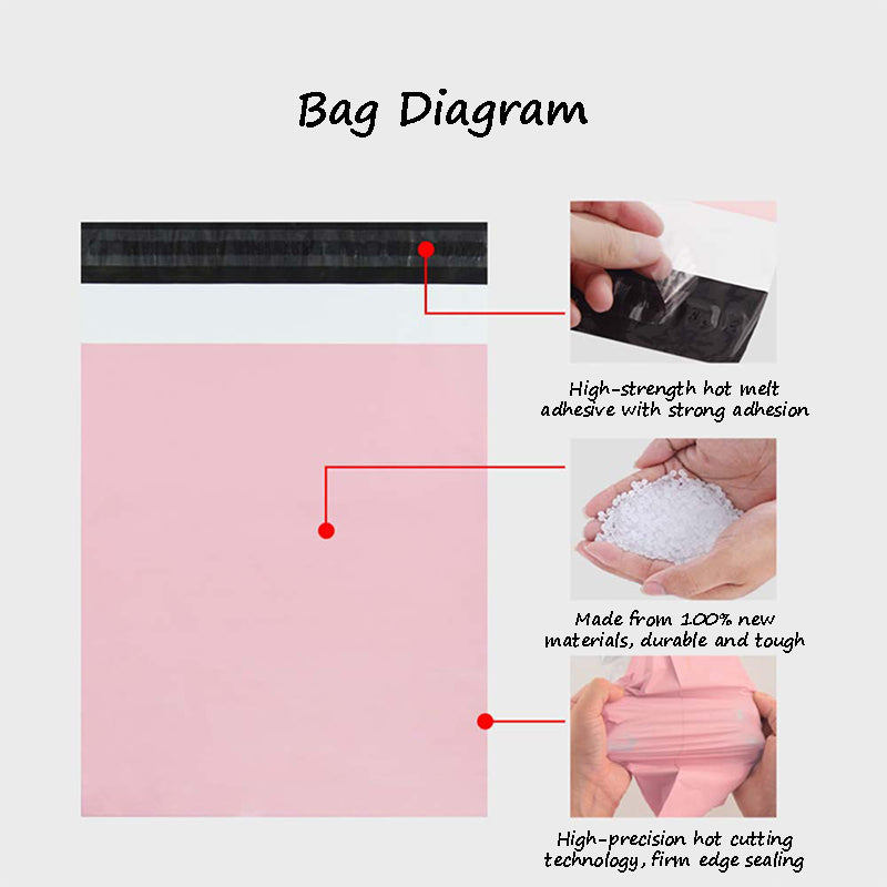 Pink bow-tie express delivery bag, clothing packaging bag, express delivery packing bag, thickened colorful express delivery bag wholesale.