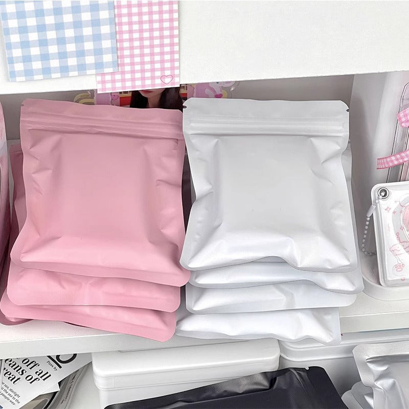 Matte frosted slip-locking bag packaging material, thickened small card gift packaging bag