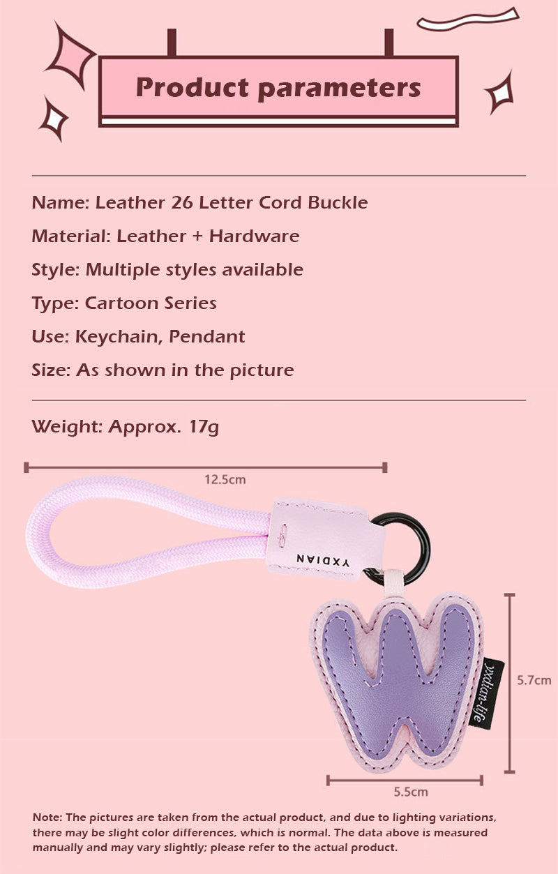 Cute PU Leather 26 Letter Keychain Pendant – Personalized Backpack Charm Gift for Girls