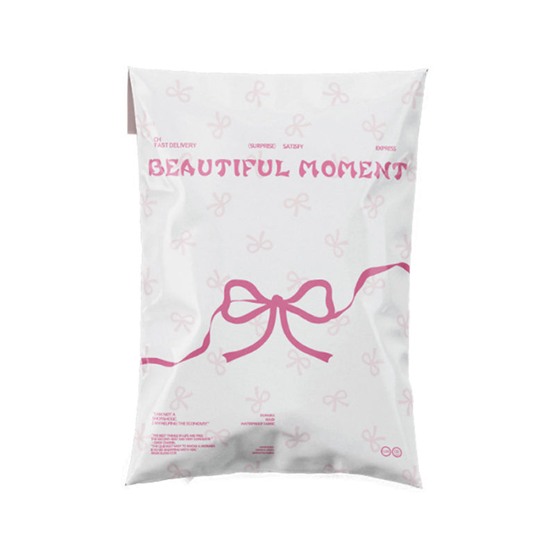 Pink bow-tie express delivery bag, clothing packaging bag, express delivery packing bag, thickened colorful express delivery bag wholesale.