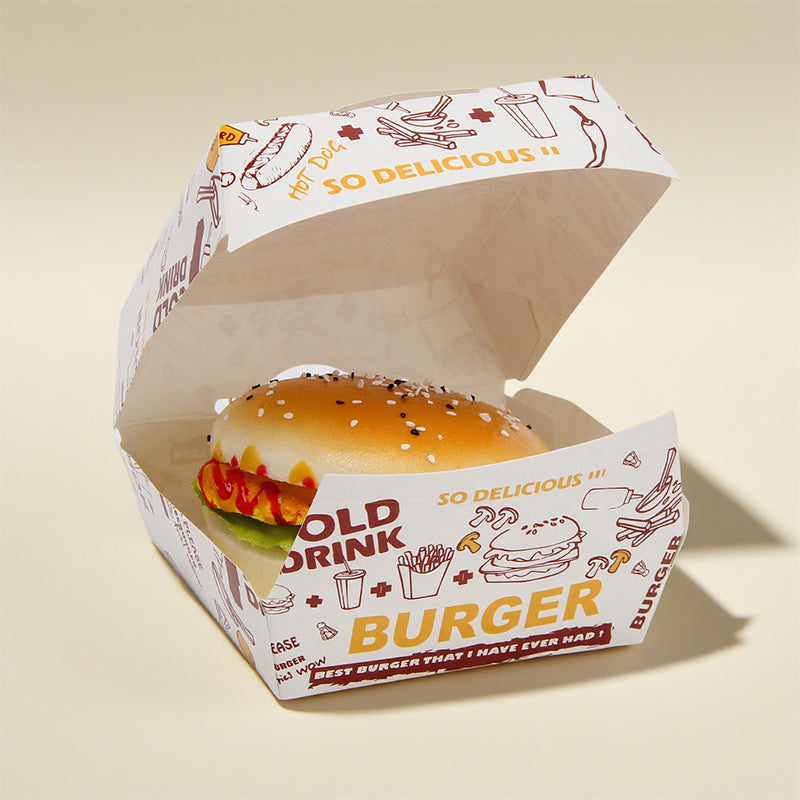 100pcs Burger Box Durable Grease Resistant Packaging | In Stock Solution | Sinicline