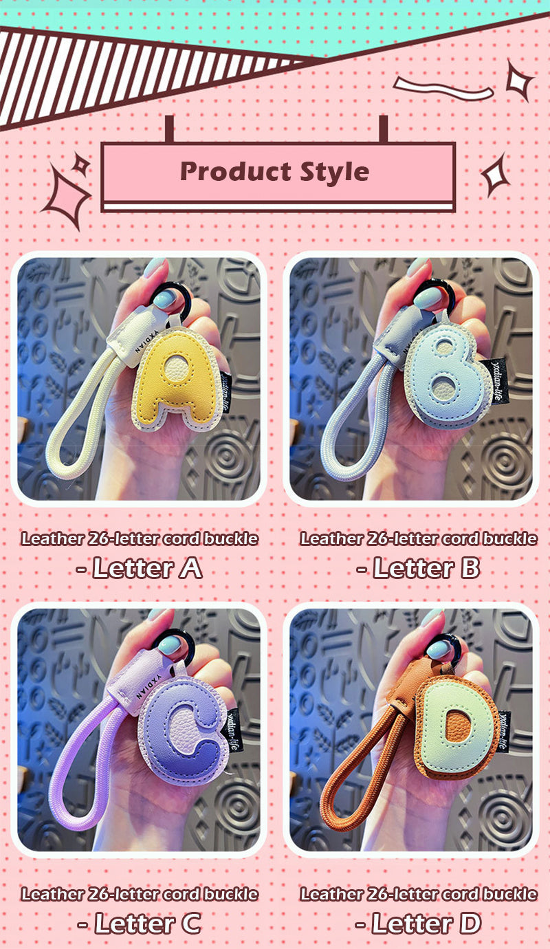 Cute PU Leather 26 Letter Keychain Pendant – Personalized Backpack Charm Gift for Girls