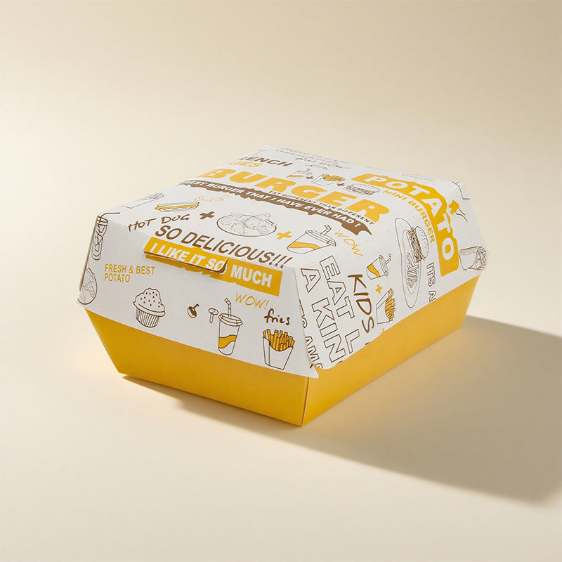 200pcs Burger Paper Box | Eco Friendly Durable Takeaway Packaging | Sinicline