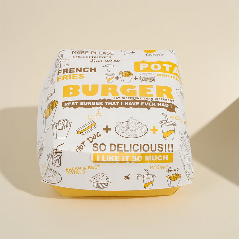 200pcs Burger Paper Box | Eco Friendly Durable Takeaway Packaging | Sinicline