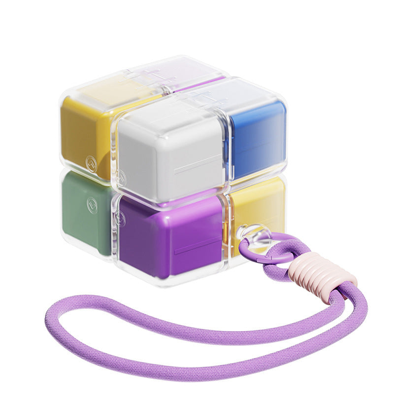 Pill Box with Lanyard Portable Medicine Dispensing Box Sealed Pill Storage Box Dispenser 7 Days a Week