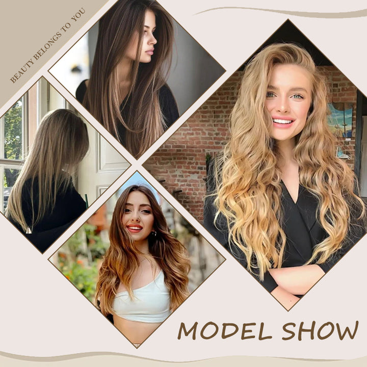 🌲Christmas clearance sale, only $9.90！ Sooooo Beautiful Silk Curly Hair Extensions, 24-inch Lace Mesh Clip Style (4 Wave Curls)