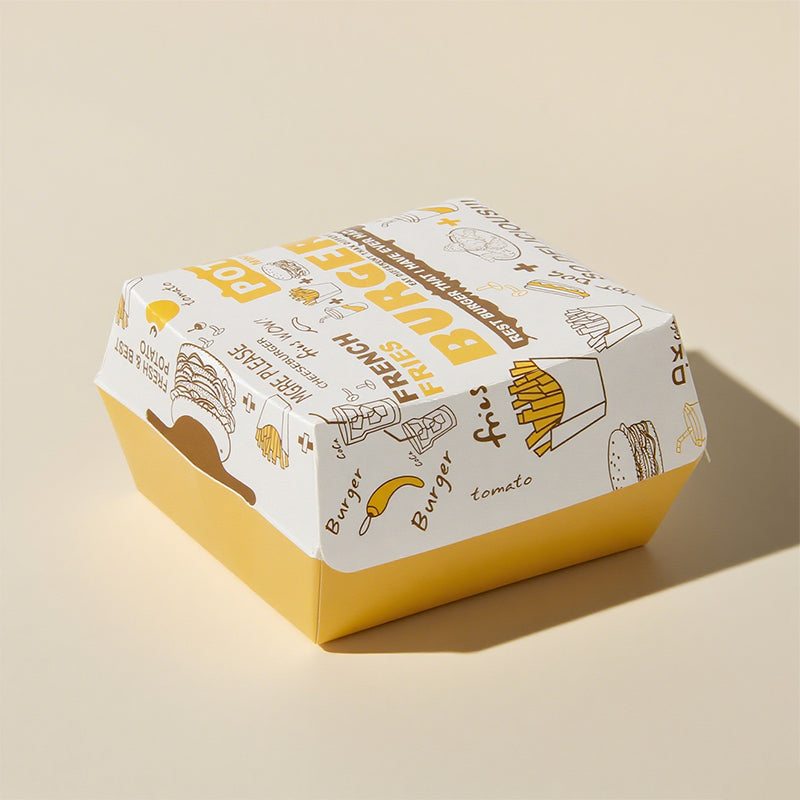 200pcs Burger Paper Box | Eco Friendly Durable Takeaway Packaging | Sinicline