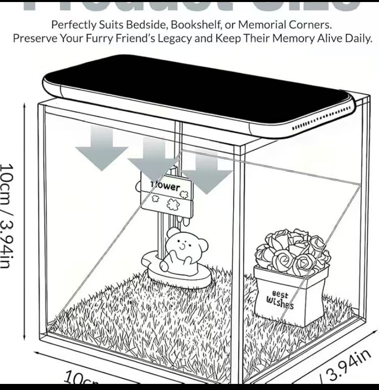 Pet Hologram Interactive Memorial Box - 3D Holographic Projector to Keep Your Pet's Memory Alive Forever