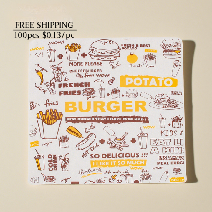 100pcs Fast Food Oil Proof Paper | Reliable Quality | Sinicline