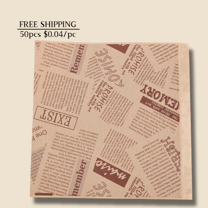 100pcs Fast Food Oil Proof Paper | Tear Resistant Grease Proof | Sinicline