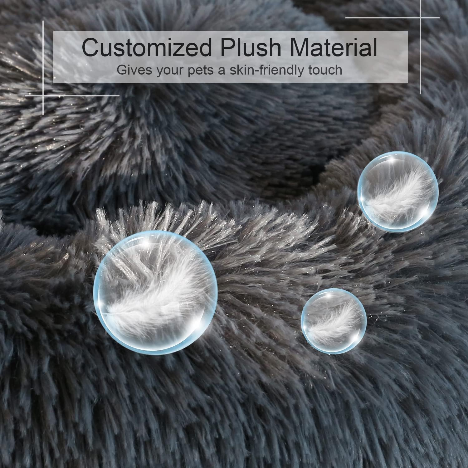 Dog Bed, Calming Dog Beds, Anti-Anxiety Indoor Round Dog Bed, Faux Fur Pet Donut Cuddler Round Plush Bed for Medium Dogs