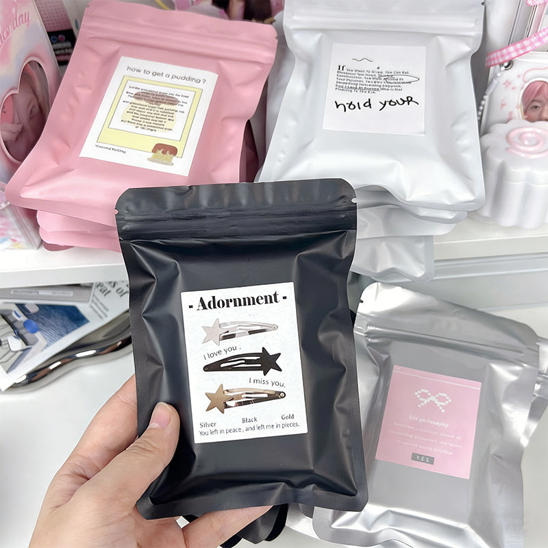 Matte frosted slip-locking bag packaging material, thickened small card gift packaging bag