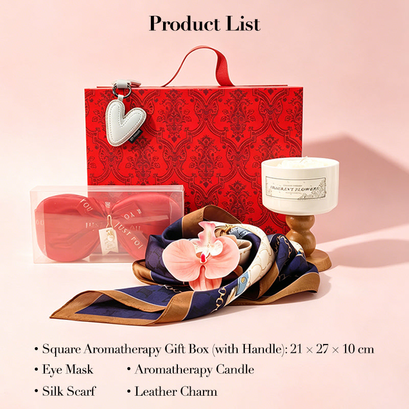 Luxury Aromatherapy Spa Gift Set - Silk Eye Mask & Scented Candle Relaxation Kit for Women