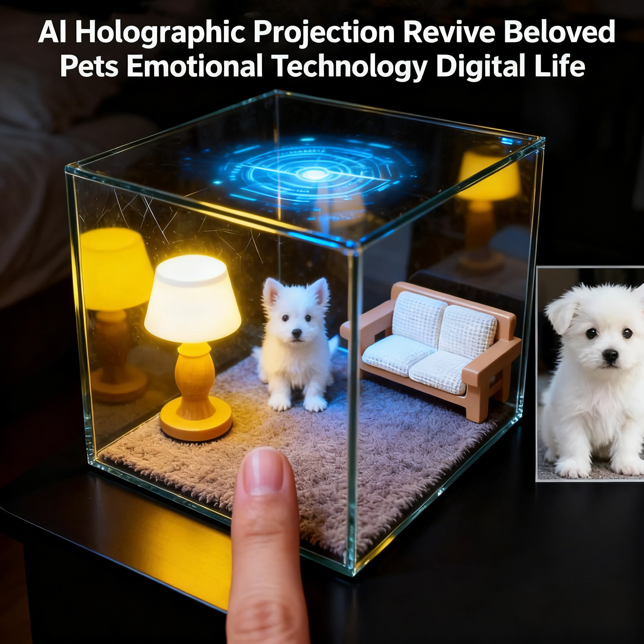 Pet Hologram Interactive Memorial Box - 3D Holographic Projector to Keep Your Pet's Memory Alive Forever