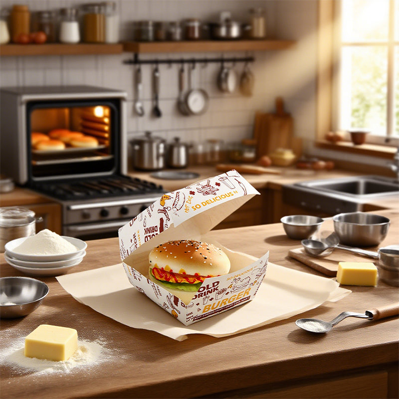100pcs Burger Box Durable Grease Resistant Packaging | In Stock Solution | Sinicline