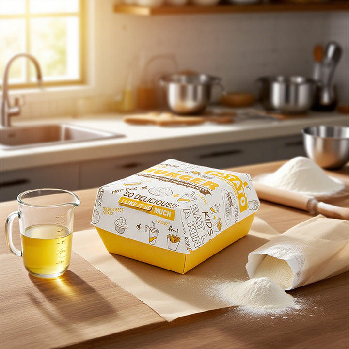 200pcs Burger Paper Box | Eco Friendly Durable Takeaway Packaging | Sinicline