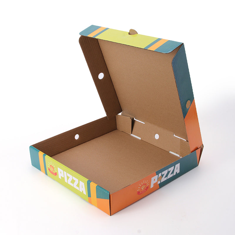 Retro-Art Eco-Friendly Pizza Box | Custom Corrugated Cardboard Packaging for Pizzerias