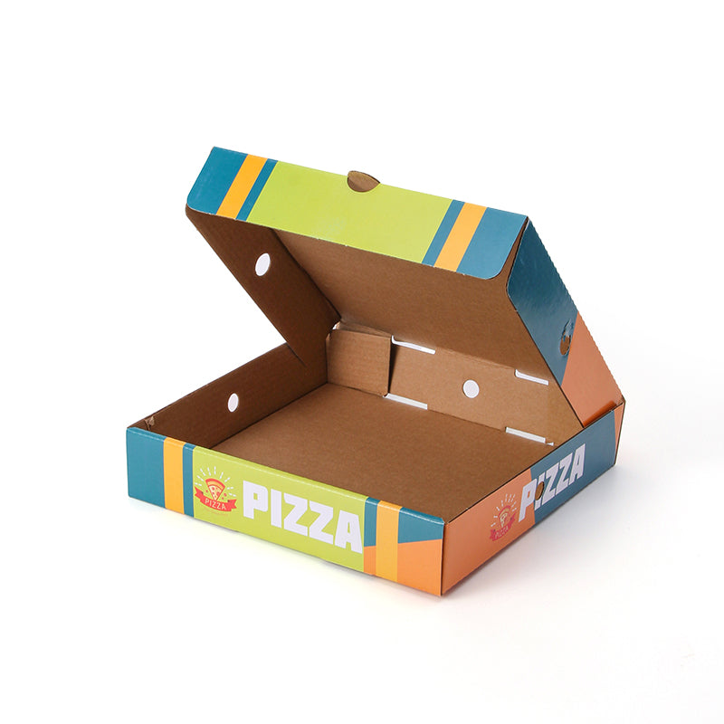 Retro-Art Eco-Friendly Pizza Box | Custom Corrugated Cardboard Packaging for Pizzerias