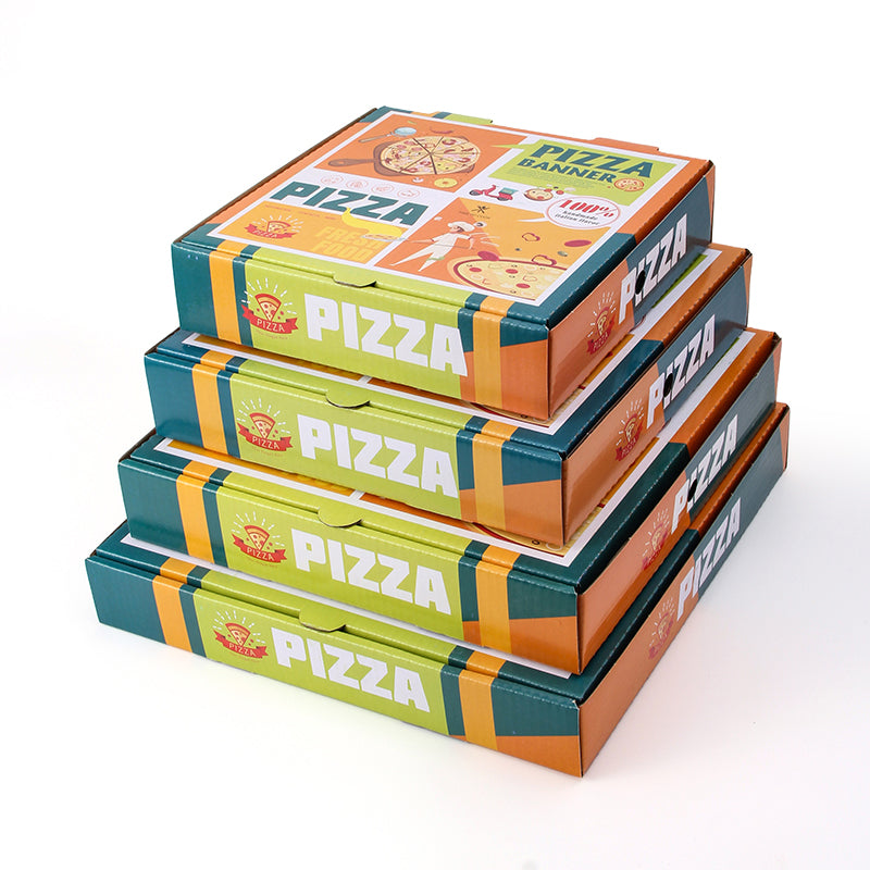 Retro-Art Eco-Friendly Pizza Box | Custom Corrugated Cardboard Packaging for Pizzerias
