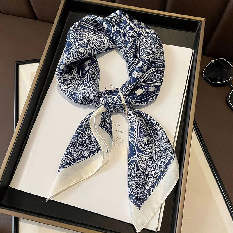 Women's Scarf, Silk-like, 27.6 x 27.6 inches (70 x 70 cm), Neckerchief, Square, Bandana, Elegant, Comm